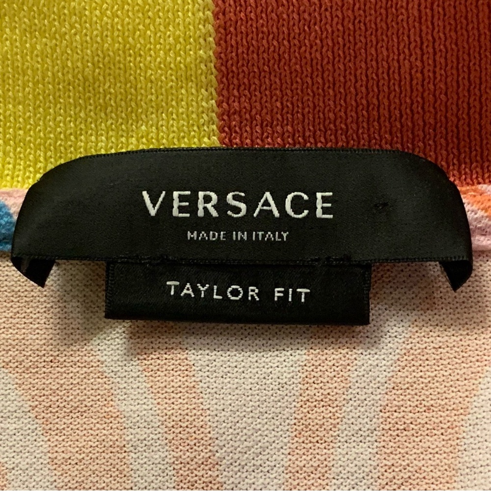 Versace Medusa Music and Greca Print Polo Men Multicolor Size L Made Italy - Picture 12 of 16